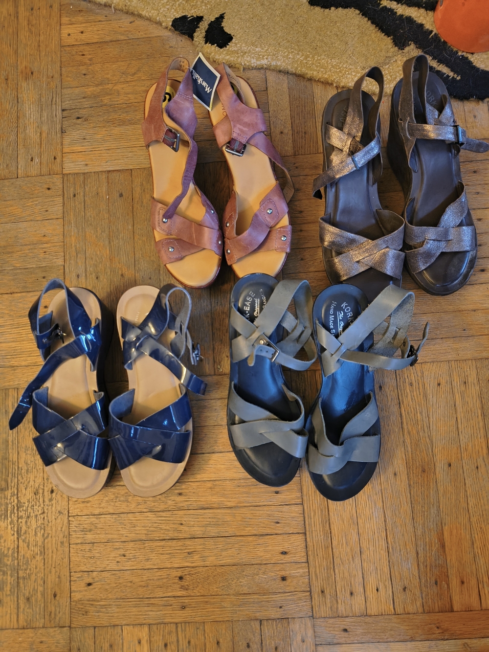 Kork-Ease Lot Of Strappy Leather Sandals Size 40/9